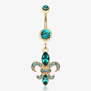 Golden Fleur de Lis Belly Ring