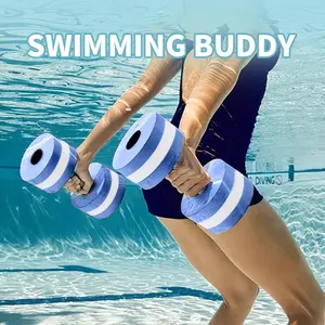 2pcs Water Fitness Barbell Set, Foam Dumbbells for Aquatic Exercise, Blue/ Colors, Suitable for Swimming Training, Aerobic Workout Equipment, Gym Equipment