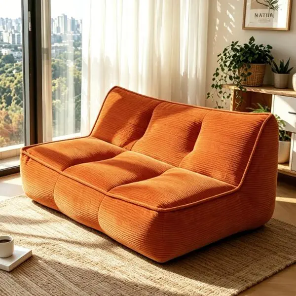 【OOOH LIFE】Lazy Sofa Corduroy Bean Bag Chair, Fluffy Cloud Beanbag Couch, Oversized Comfy Bean Bag Sofa, Indoor Soft Leisure Bean Bag Chair for Living Room, Bedroom, Apartment, Dorm, Reading Nook, Gaming Corner