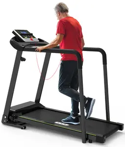 Walking Treadmill with Long Handraill for Balance, Recovery Fitness Exercise Machine Foldable for Home use with Holder for Phone & Cup,LCD Display, 300 lbs Capacity