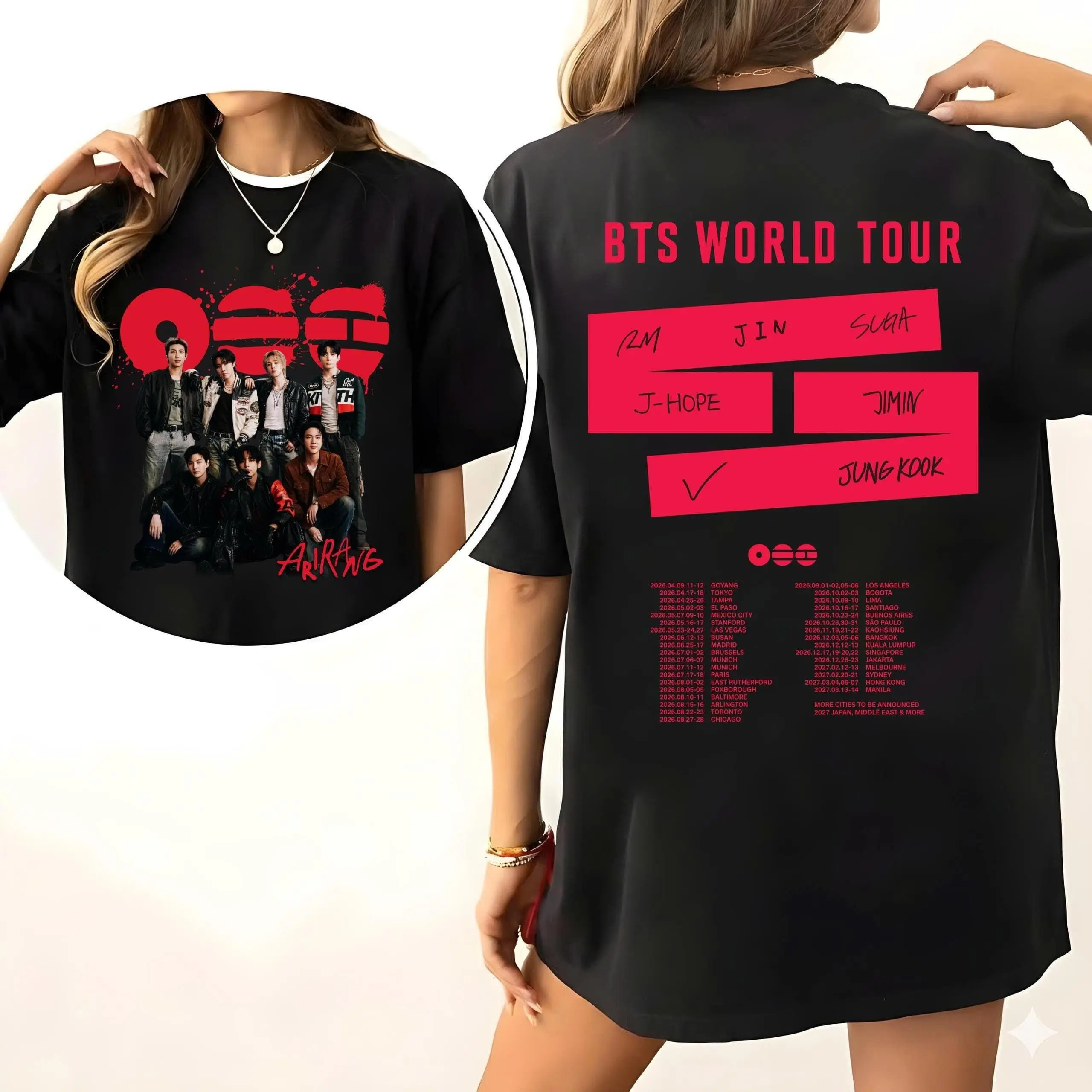 Limited Kpop Boy Group Member Shirt, Kpop Sweatshirt, Concert Hoodie, Kpop Gift, World Tour Merch, Arirang Kpop Bangtan, Fandom Gift Idea