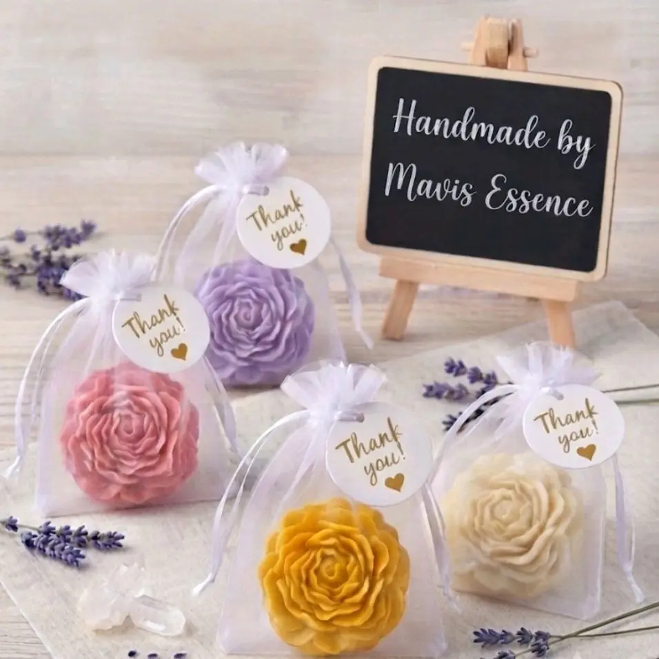 12 Pack Rose Scent Hydrating Body Care Cleanser Soap - Bulk Party Favors for Events