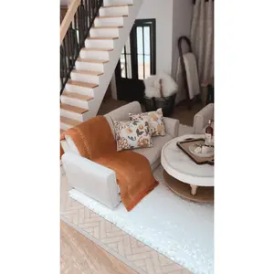 Orange Chveron Throw Blanket