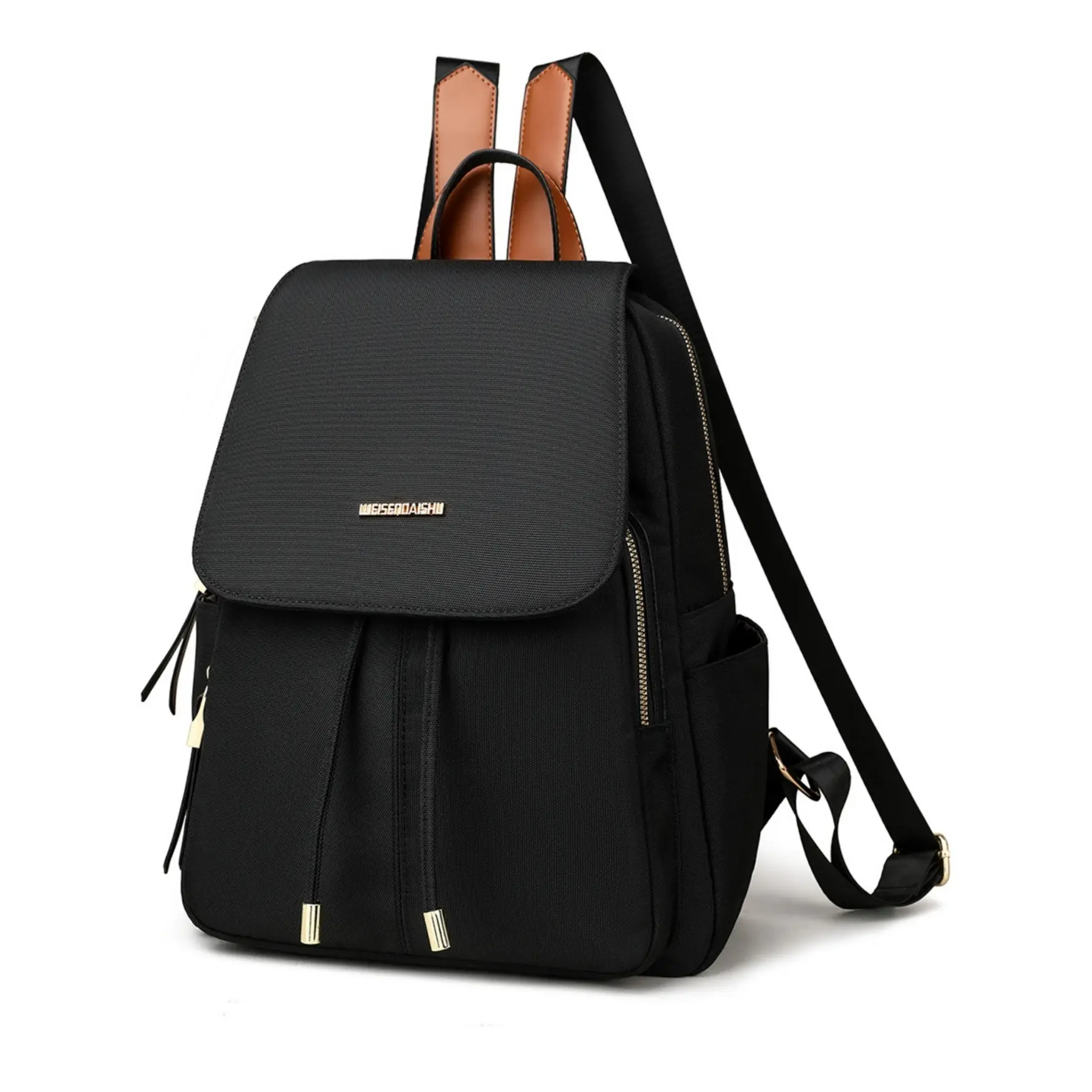 Women Large Capacity Oxford Backpack Anti-theft Lightweight Travel School Shoulder Bag Fashion Waterproof Ladies Backpack Multi-pocket Daily Work Travel Backpack With Leather Trim