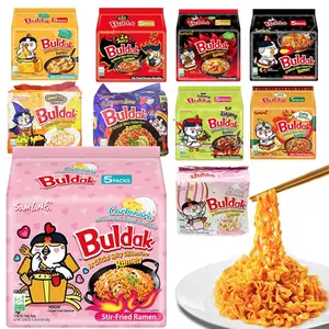 Samyang Buldak Spicy Ramen 5-Pack - Korean Hot Chicken Noodles with Flavor - Carbonara Original Curry & More - Quick Stir-Fried Instant Pansit Fire Noodles Garlic Onion Chilli