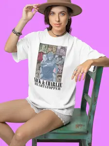 Heartstopper Nick And Charlie Colorful T-Shirt, Pride Month Shirt, LGBT Crewneck Shirt, Casual Top For Men And Women, Vintage Cotton Anime TShirt