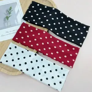 Elegant Polka Dot Print Elastic Hair Bands, Suitable for Daily Wear, Fitness, Running, Yoga, Sweatproof Anti-Slip, Bohemian Style Headscarf, Headbands Women