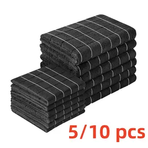 5/10 Pack Ultra-Fine Fiber Thick Stripe Cleaning Cloths, Powerful Stain Removal, Multi-Use Kitchen & Bathroom Wipes, Durable Home Essentials