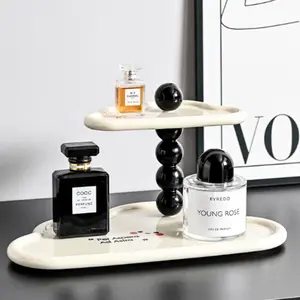 Luxury Two-Tier Desktop Storage Rack, Cute Cloud Design, Living Room Entryway Key Jewelry Tray, Luxury Perfume Jewelry Organizer