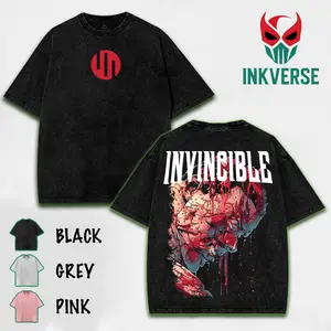 "Thragg The Conqueror" viltrumite compression - 2 side v2 Washed Tshirt, Comics Wash T-Shirt, TV Show T-shirt, Unisex Shirt Streetwear graphic Menswear Cotton Fabric Top lover graphic tee