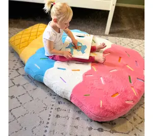 Fluffy Floor Cushion Inflatable Triple Scoop Ice Cream Cushion