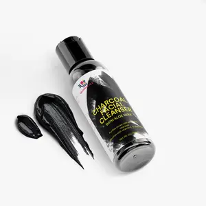 Charcoal Facial Cleanser with Aloe Vera - Daily Organic Skincare for Gentle Cleansing Coconut Gel
