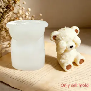 Shy Bear-shaped Silicone Mold, Resin Casting Molds, Suitable for DIY Scented Candles, Wax Melt, Resin Crafts, Soaps, Plaster, Clay, and Home Decoration, Valentine's Day, Mother's Day, and Birthday Gifts
