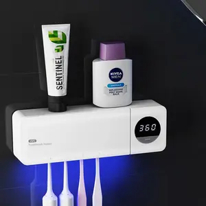 Multi-Functional Toothbrush Disinfection Box with Smart UV Technology, No Drilling Required, Ideal for Cups and Dental Tools Storage, Toothbrush Holders