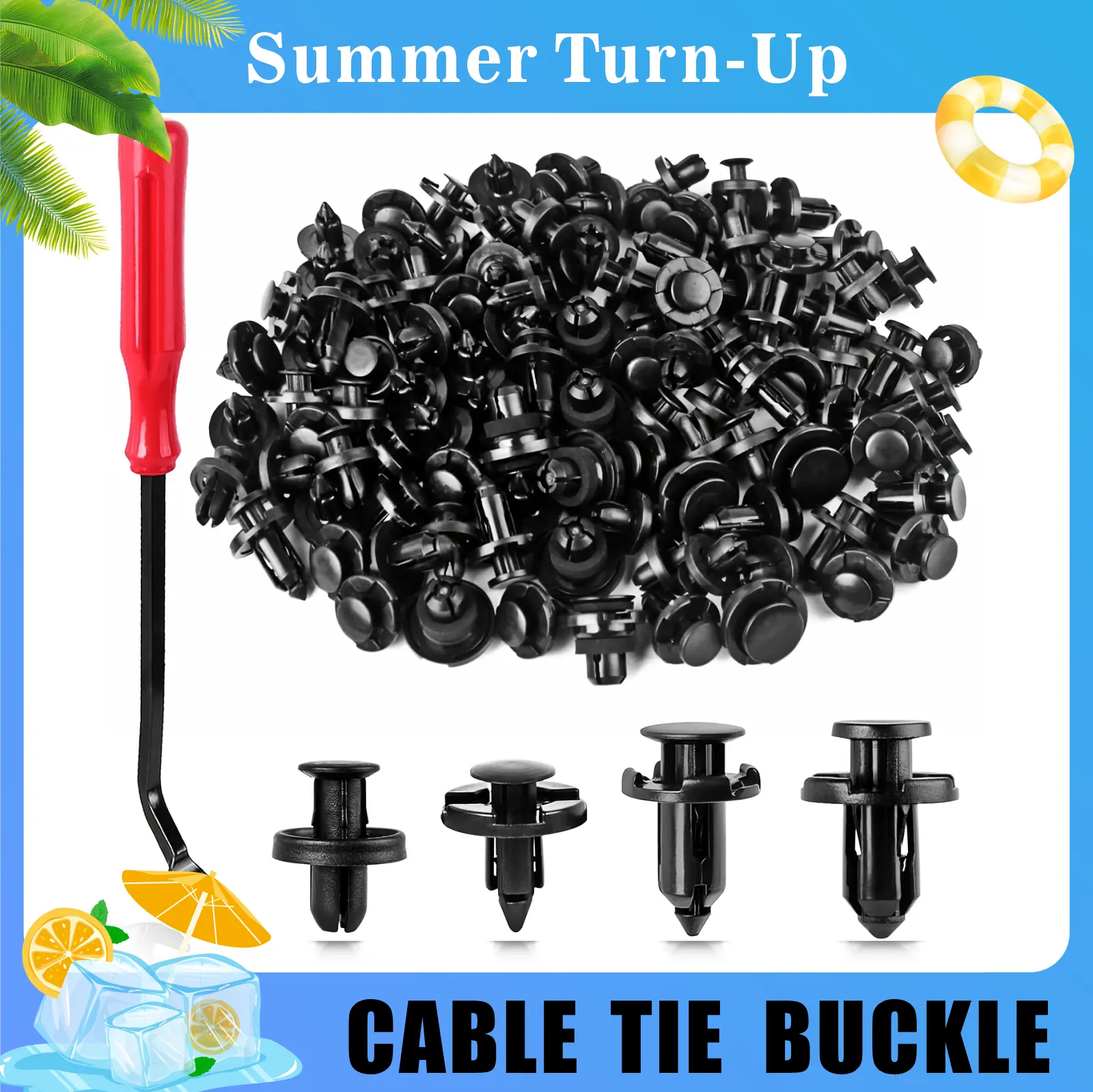 Car Rivet Fasteners Kit - Durable Plastic Clamps, Quick-Install Screws, Industrial Nuts, Automotive Accessories for Trunk, Bumpers, Fenders, Car Visor Clip | Truck Replacement Accessory