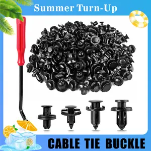 Car Rivet Fasteners Kit - Durable Plastic Clamps, Quick-Install Screws, Industrial Nuts for Interior/Exterior Trunk, Bumpers, Fenders, Visor | Automotive Replacement Accessory for Truck, Car Accessory Vehicle