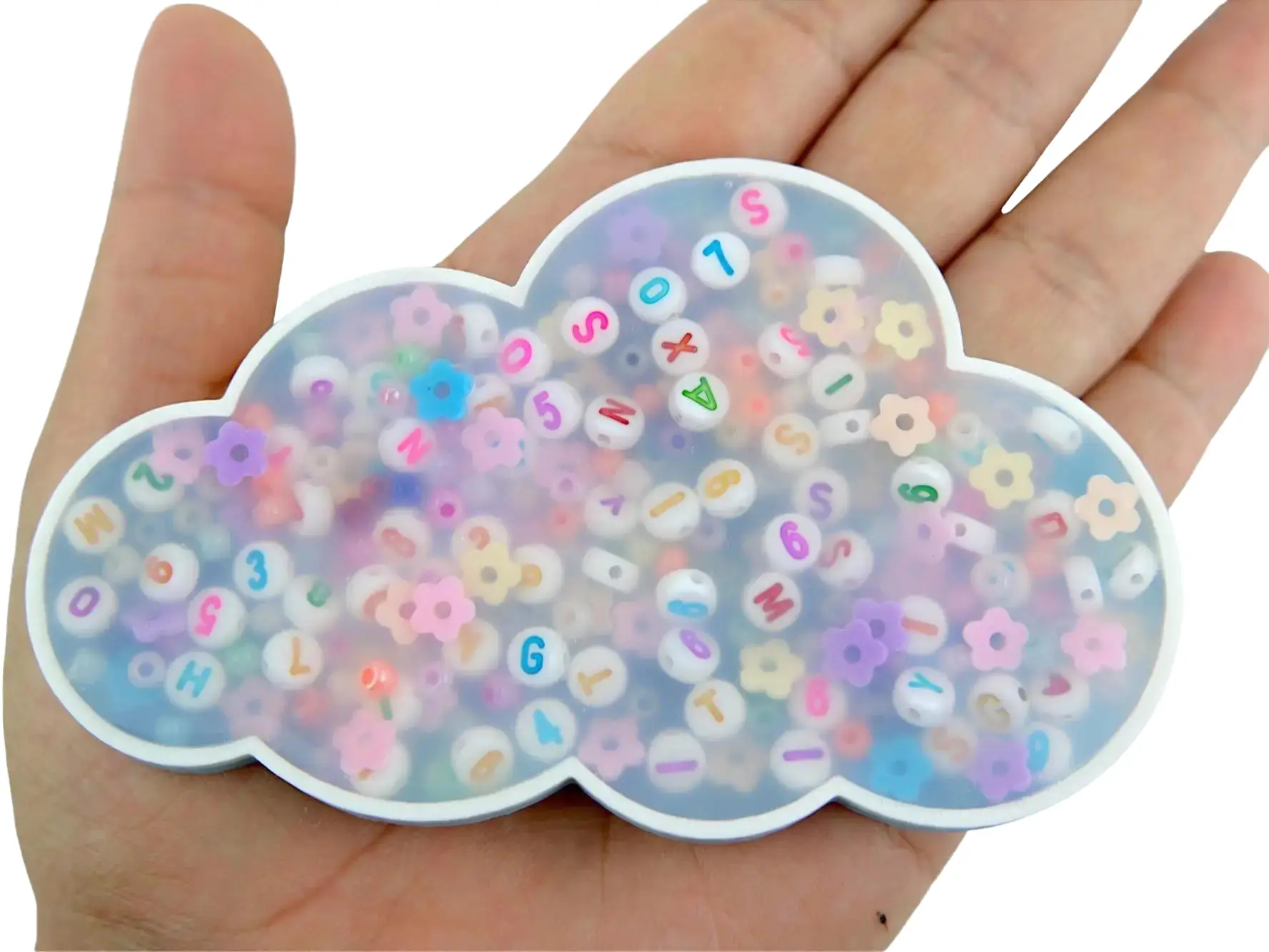 Cloud Picky Party Pad and Tray- Satisfy Your Urge to Pick, Pop and Peel Stress-Free! Picky Pad Silicone Air Drying Clay Creative Craft Kit