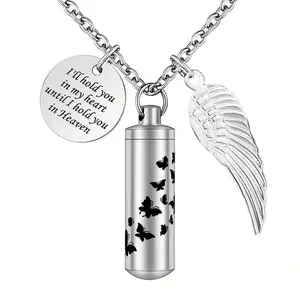 Stainless Steel Urn Necklace I Still Need You Close to Me Pendant Keepsake Jewelry for Ashes