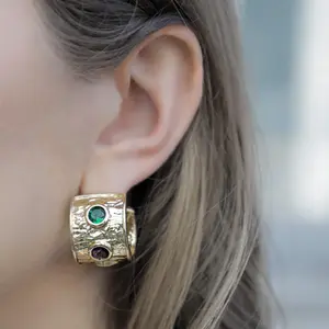 EVRY JEWELS Gold or Silver Plated Women's Hypoallergenic Eclipse Hoops