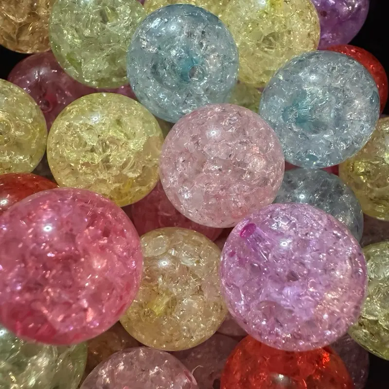 Mix Color Chunky Acrylic Crackle 20MM beads for pens, bracelets and different crafts - 10Pack beads