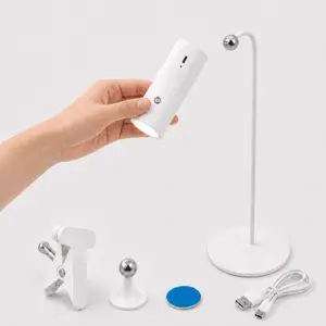 4-in-1 Type-C Rechargeable Magnetic LED Desk Lamp - Stepless Dimming, Clip, Stand, Wall Mount, Adjustable - Targeted for Bedside, Study - Home Improvement Indoor Lighting Living Room Home Goods