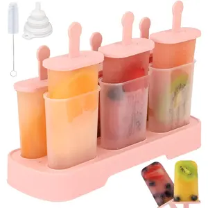 Popsicles Molds Set, 6 count Ice Pop Mold,Homemade Ice Cream Mould with Sticks, Popsicle Maker()