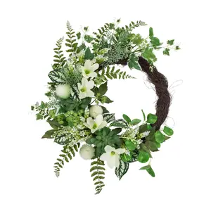 Northlight Mixed Wildflowers and Magnolias Spring Wreath