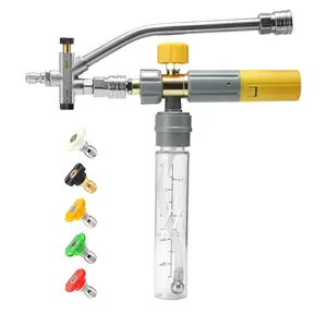 【FathersDayGift】M MINGLE Magnetic Foam Cannon for Pressure Washer, Mini Foam Cannon with Dual Connector, Undiluted Foam Blaster with 5 Nozzle Tips, 1/4 Inch Quick Connect, fathersdaygift