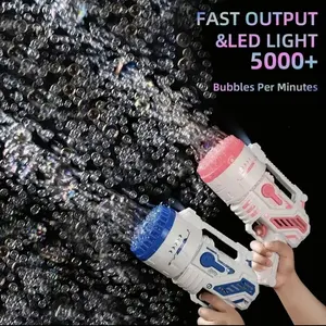 Kids' Bubble Machine, Festive & Party Supplies with Colorful Lights & Thousands of Bubbles, Outdoor Toy Gifts for 4-12 Year Old Boys & Girls, Birthday Party Favors