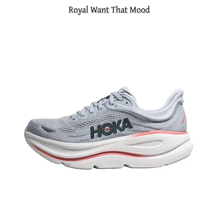 Premium Light Grey Performance Trainers, Stretchable Breathable Mesh Construction, Ultra-Cushioned Rocker Sole, Contrast Pink Tonal Details, Versatile Footwear for Running, Gym & Casual Outfits