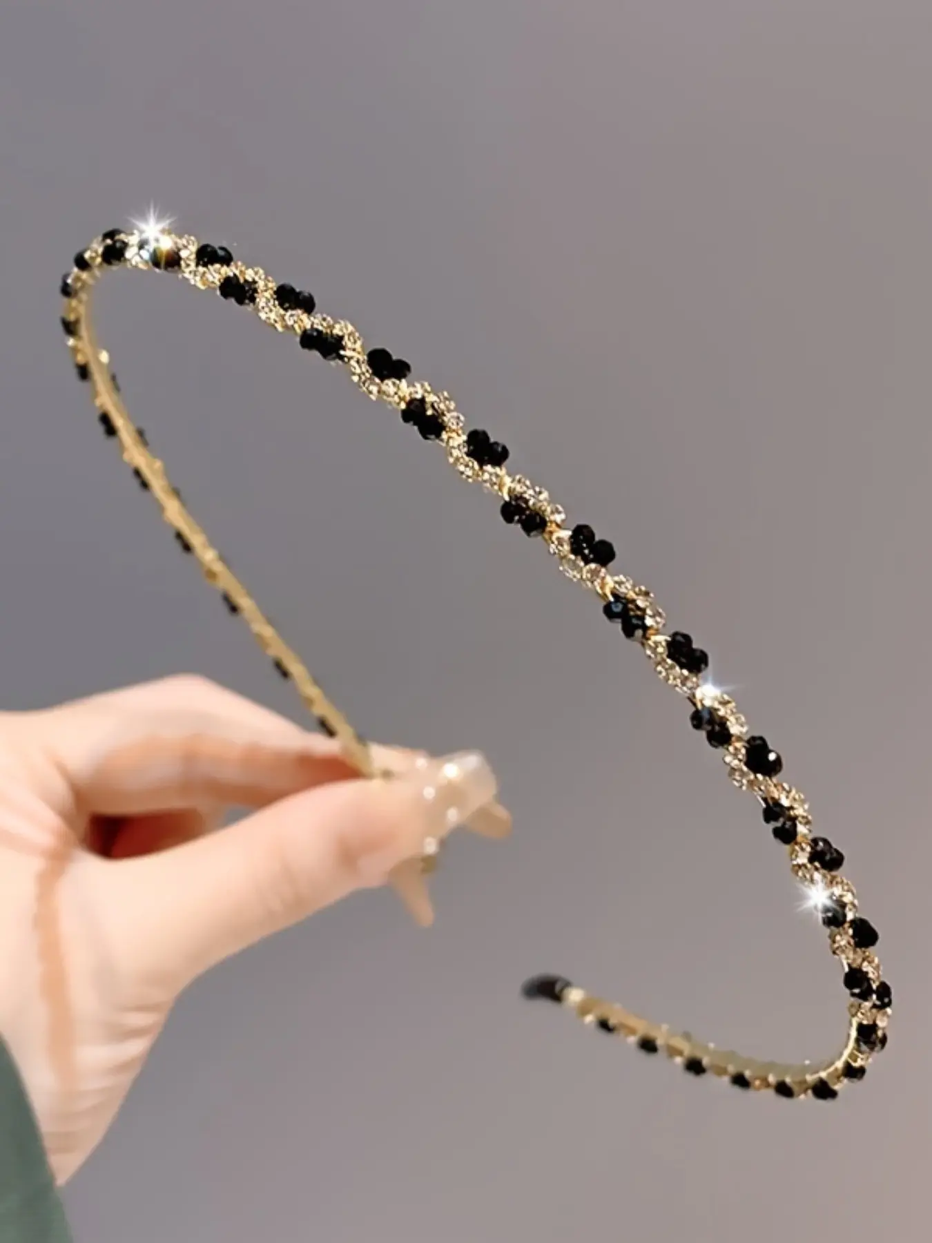 Elegant Simple Retro Beaded Hair Band for Women, Perfect for Christmas, Halloween, Summer, Winter, Valentine's Day, Birthday Gift