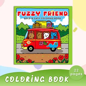 1pc FUZZY FRIEND Adult Coloring Book, Beautiful Pattern Design, Relieve Stress and Mood, Suitable for Family Gatherings, Easter, Thanksgiving, Christmas, New Year, Valentine's Day Holiday Gifts