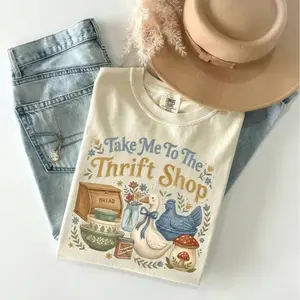 Comfort Colors Take Me To The Thrift Shop T-Shirt, Vintage Thrifting Graphic Tee, Thrifting Shirt, Funny Goose Tshirt