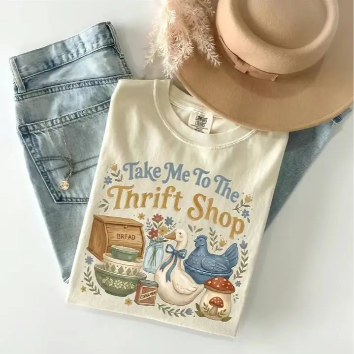 Comfort Colors Take Me To The Thrift Shop T-Shirt, Vintage Thrifting Graphic Tee, Thrifting Shirt, Funny Goose Tshirt