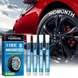Tire Paint Pen, Car Tire Paint Pen Color Retention Creative DIY Oil-Based Pens (set of 4), Durable & Vibrant Colors