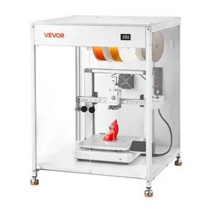 VEVOR 3D Printer Enclosure with Ventilation, Dustproof Waterproof Transparent Acrylic 3D Printer Tent, Constant Temperature Protective Case with LED, Compatible with Bambu Lab, Ender, Neptune, Kobra