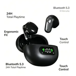 Wireless Earbuds, Ergonomic Design, In Ear Design, True Wireless Freedom, Deep Bass HiFi Sound, Bluetooth-compatible Compatible, Ideal for Sports and Music Lovers