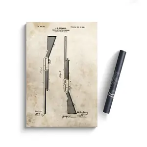 Vintage Weapon Gun Poster Self-Adhesive Waterproof Art Sticker, Aesthetic Minimalist Wall Poster for Coffee Shop, Bar & Home Room Decor
