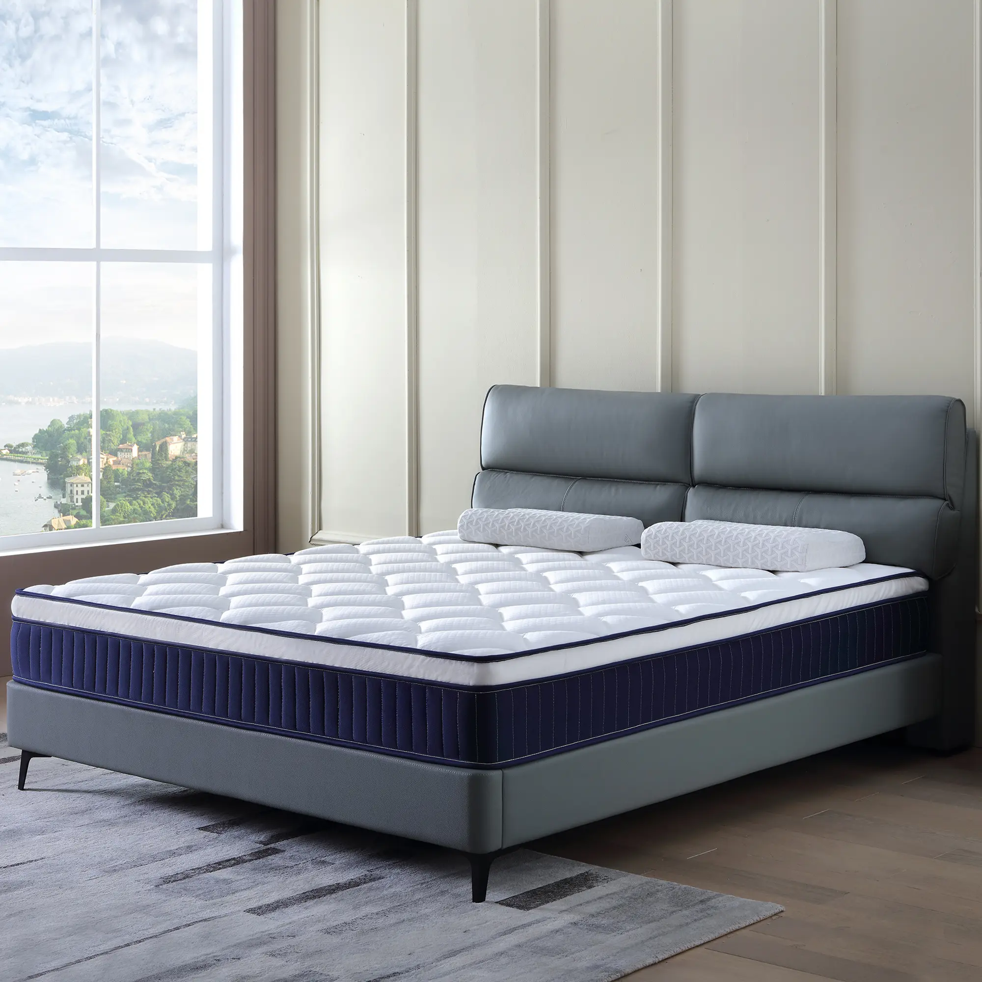 [ZYLUMI] Alwyn Home Premium Bed Mattress, Medium Hybrid Innerspring Mattress-in-a-Box, CertiPUR-US Certified Pocket Spring, Pressure Relief, Motion Isolation
