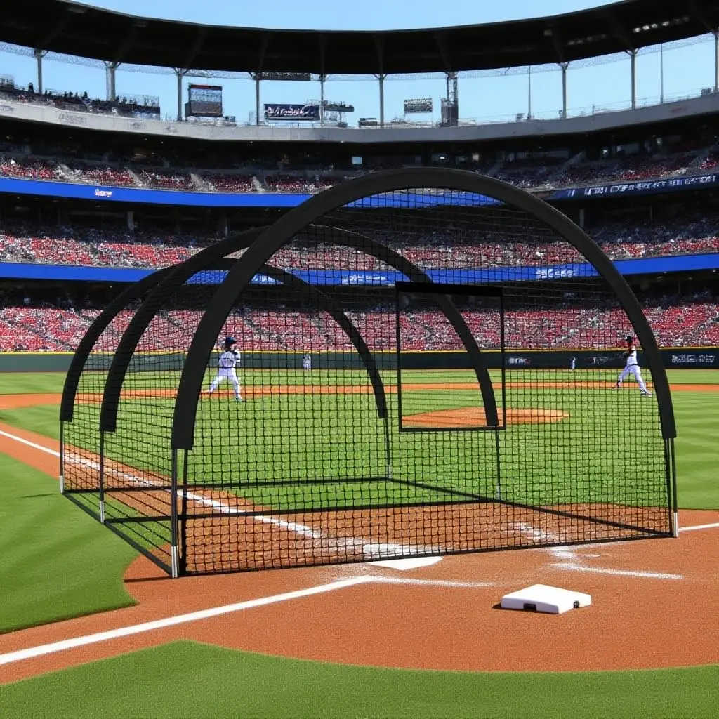 Heavy-Duty Baseball Batting Cage with Net and Sturdy Frame – Multi-Sport Practice Tunnel for Baseball, Softball & Golf – Easy Setup – Great for Backyard or Field Training – 32ft/33ft Length
