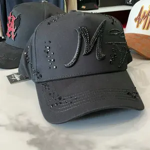 El Mago Gorra Original - Black Baseball Cap with Embroidered Logo and Rhinestones for Men
