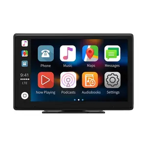 9-Inch Car Video Player, Wireless Android Auto Car Video Player, Car Radio with Bluetooth-compatible GPS Navigation Mirror Link AUX/FM