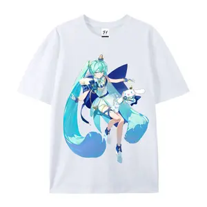 Cinnamoroll & Hatsune Miku Unisex Pure Cotton Short-Sleeve T-Shirt