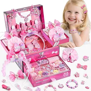 Hair Accessories for Girls,Headband Set for Girls Ages 5-12,Charm Bracelet Making Kit 8-12,Arts & Crafts Gift Toys for Girl 5 6 7 ,Christmas Birthday Gifts for Kids 8 9 10 11 12 Year Old Girl (Pink)