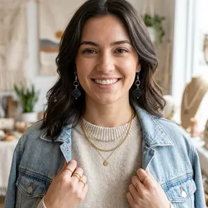 Eclipse Geométrico Earrings Handcrafted in Black Clay with Intricate Filigree Design and Gold Plated Hardware for Authentic Artisanal Luxury