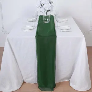 Chiffon Table Runner 6ft Hunter Emerald Green - Lightweight Table Linen