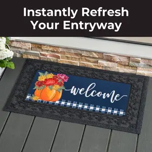 Evergreen Sassafras Door Mat Set of 3, 4 & 5 - Year-Round Style & Durable Décor - Indoor/Outdoor Non-Slip, 22"x10" Mats & 30"x18" Tray, Low-Profile