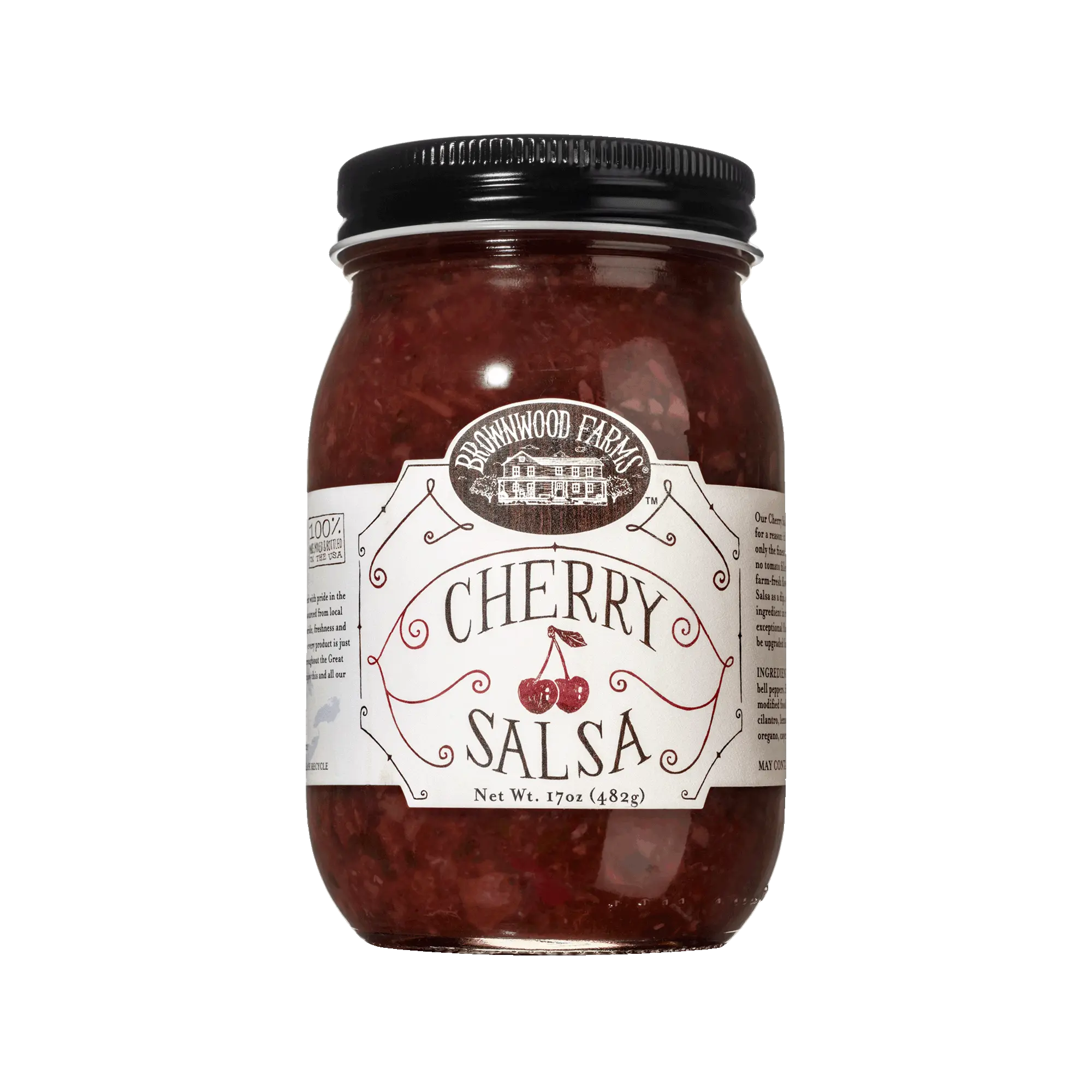 Brownwood Farms Cherry Salsa - Michigan Cherries, Sweet Red Peppers, Onion & Cayenne - 17oz Jar