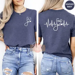 Custom CNA Shirt, Heart Beat Stethoscope Tee, Nursing School Sweatshirt, Certified Nursing Assistant Gift