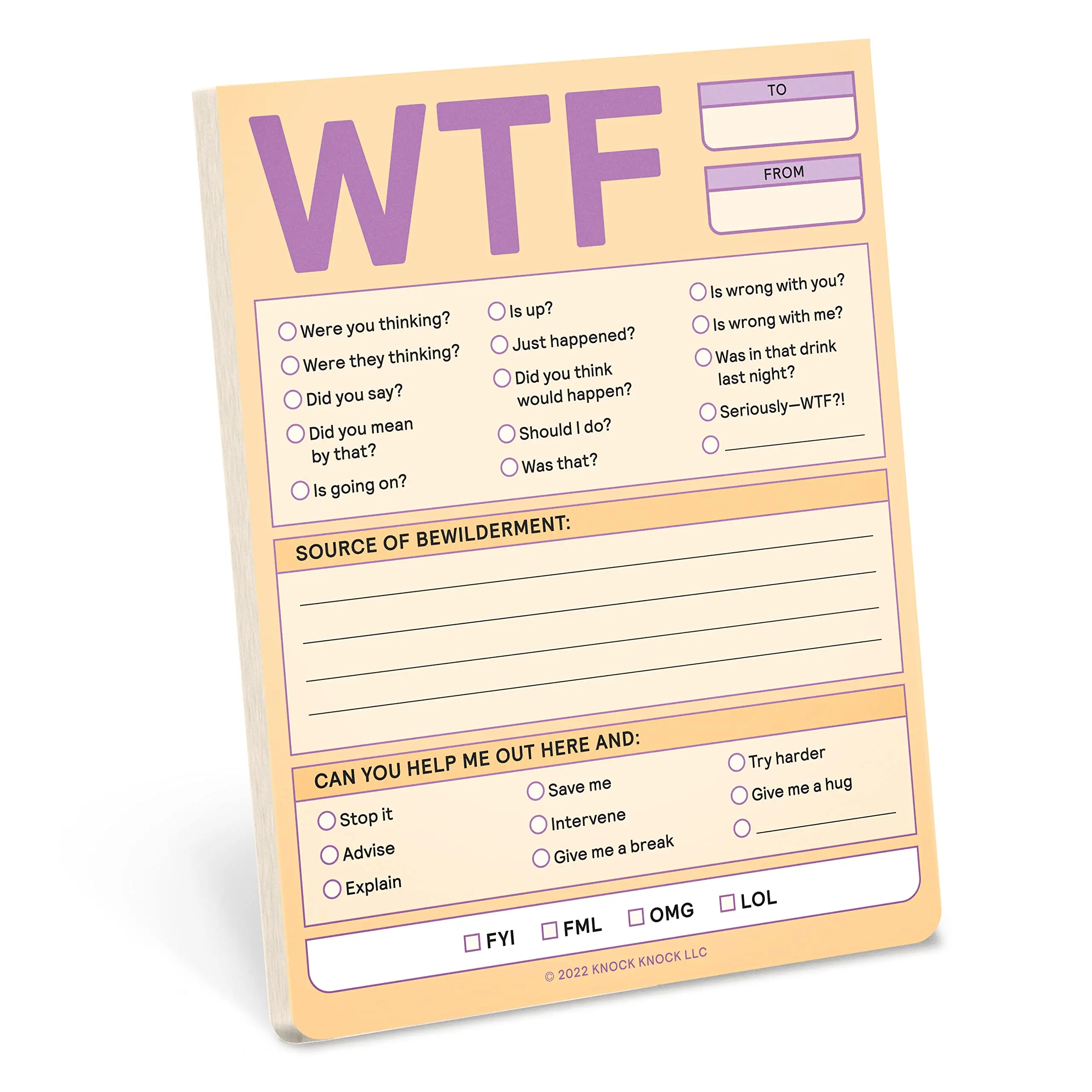 Knock Knock Funny Notepad - 1-Count Office Stationery, 4x5.25 in Pastel Nifty Checklist Notes, Office Accessories for Desk Use, Checklist Nifty Notes, Funny Notepads